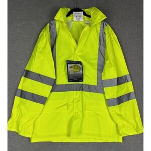 Radians‎ Radwear Jacket Mens Medium Yellow Hi Vis Class 3 Hooded Rain RW10-3S1Y